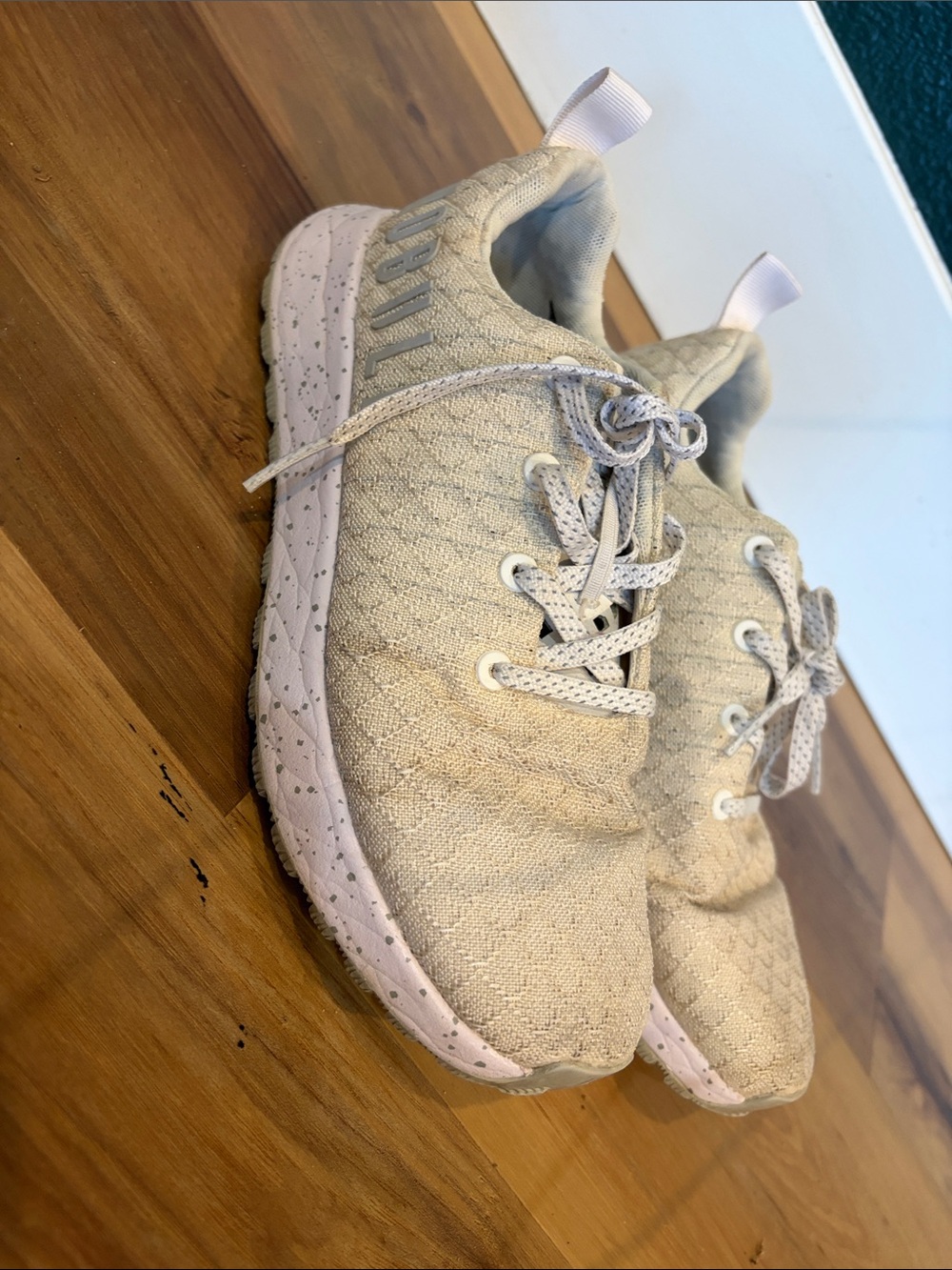 NOBULL Beige Knit Lace-Up Women's Sneakers